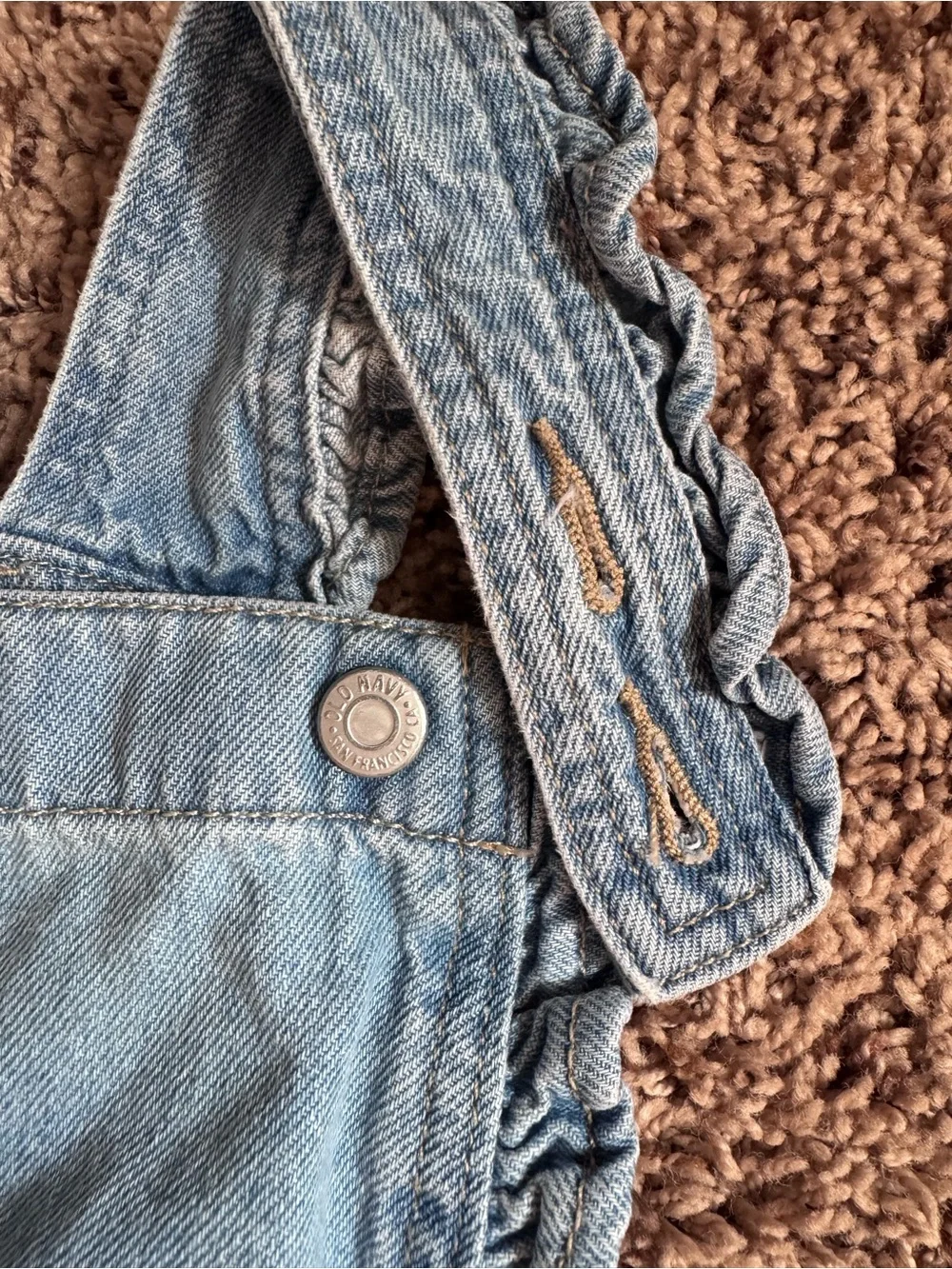 Old Navy Light Blue Denim Ruffle Strap Overalls